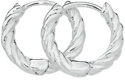 Sterling Silver Twisted Hoop Earrings