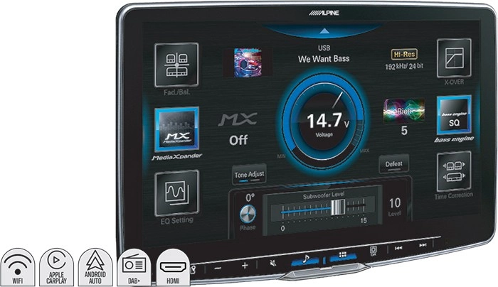 Alpine 11” 200W Halo Wireless Car Play Android Auto DAB+ Rec