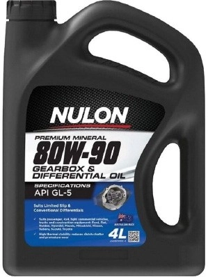 Nulon Premium Mineral 80W-90 Gearbox & Differential Oil 4L