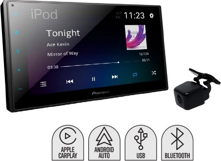 Pioneer 6.8” AV Head Unit with Apple Carplay & Android Auto and Reverse Camera