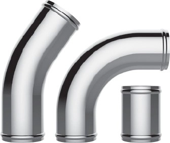 SAAS Intercooler Pipe Polished Alloy, Black & Stainless Steel