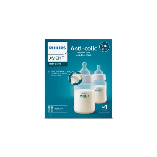 Avent Anti-Colic Baby Bottles 260ml Pk 2