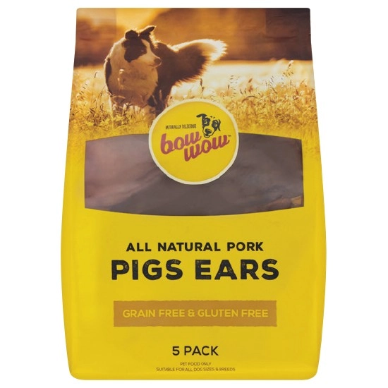 Bow Wow Pigs Ear Dog Treats Pk 5