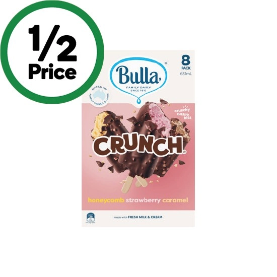 Bulla Ice Cream Everyday or Variety Multipack 472-750ml Pk 8-14 – From the Freezer