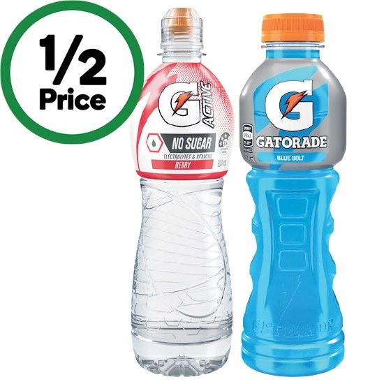 Gatorade Sports Drink 600ml or G-Active Flavoured Water 600ml