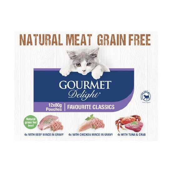 Gourmet Delight Wet Cat Food Pk 12 x 80g