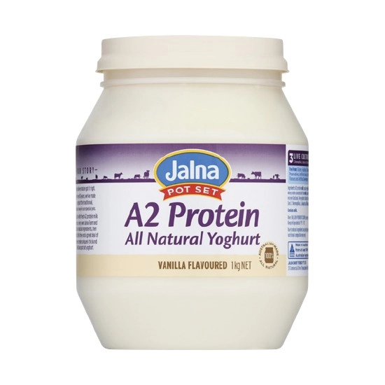 Jalna A2 Pot Set Yoghurt Natural or Vanilla 1 kg – From the Fridge