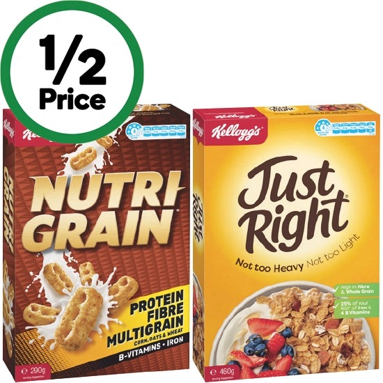 Kellogg's Nutri-Grain 290g or Just Right 460g