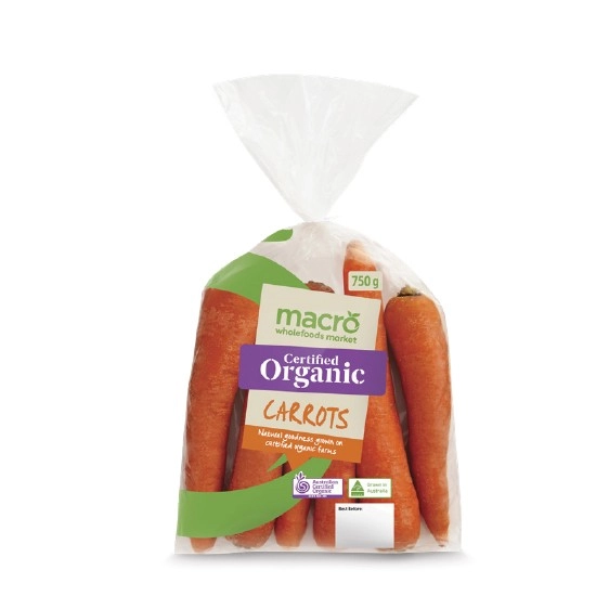 Macro Organic Australian Carrots 750g Pack