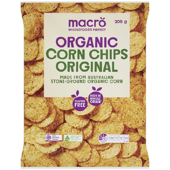 Macro Organic Corn Chips Natural 200g – From the Health Food Aisle