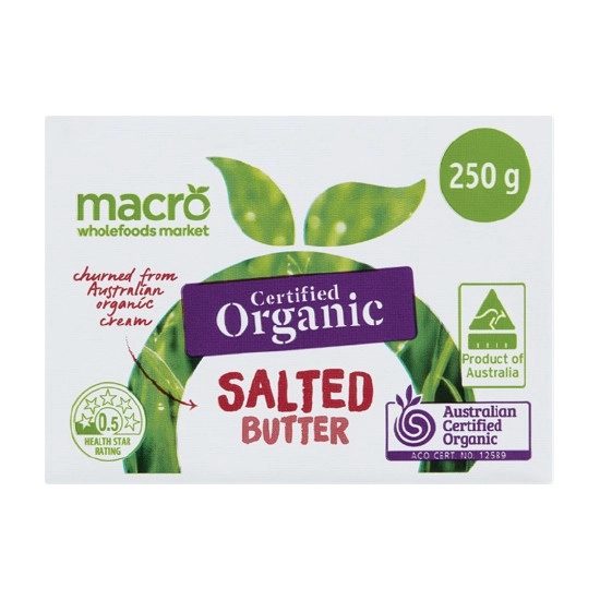 Macro Organic Salted Butter 250g – From the Fridge