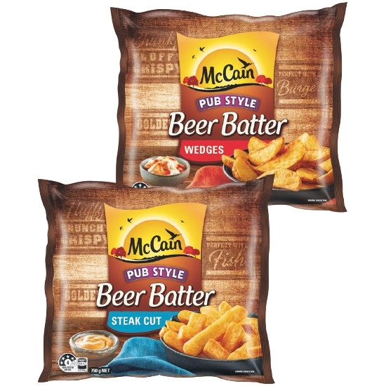 McCain Beer Batter Chips or Wedges 750g – From the Freezer