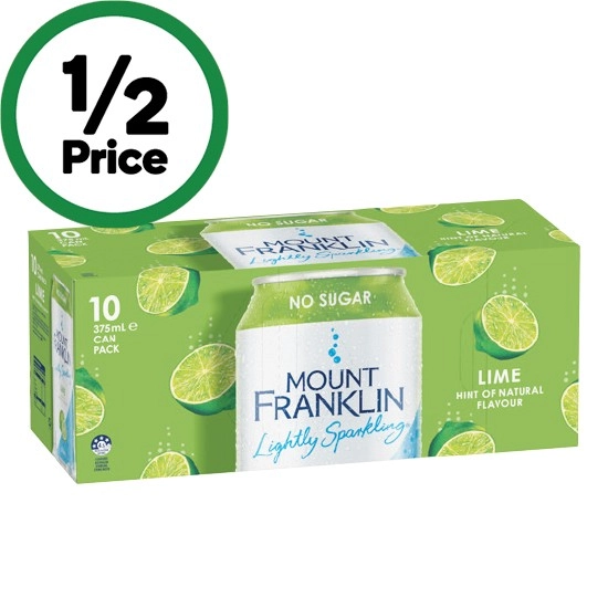 Mount Franklin Lightly Sparkling Water 10 x 375ml