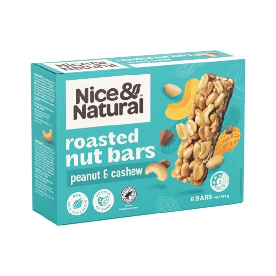 Nice & Natural Nut Bars 180-192g Pk 6