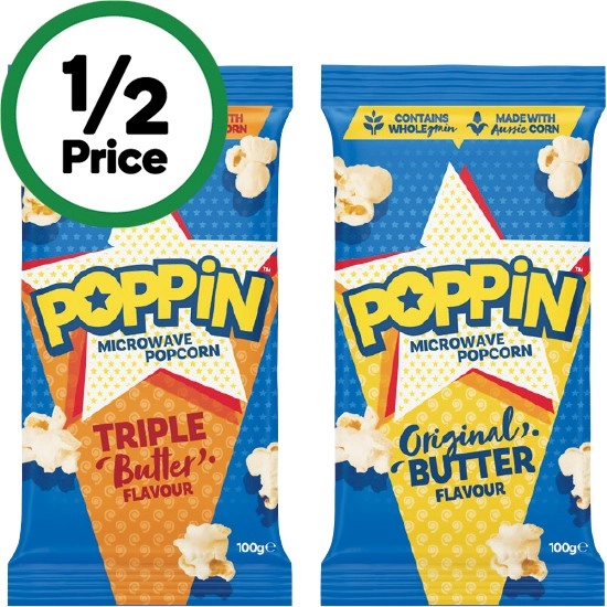 Poppin Microwave Popcorn 85-100g