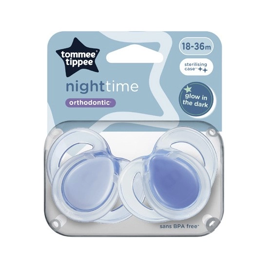 Tommee Tippee Night Soothers 18-36m Assorted Pk 2