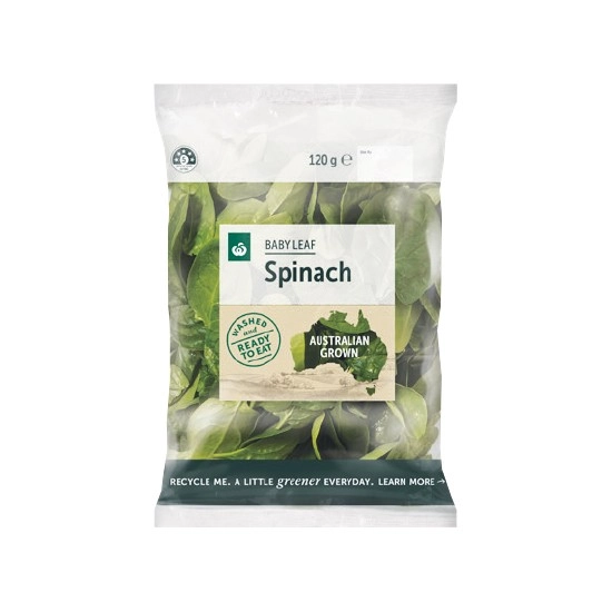 Woolworths Australian Baby Leaf Spinach 120g Pack