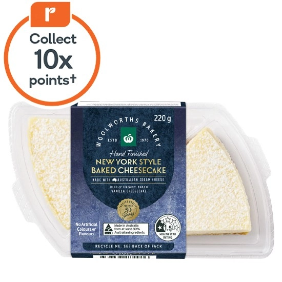 Woolworths New York Style Baked Cheesecake Pk 2