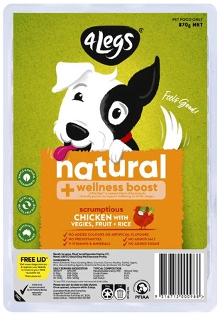 4 Legs Natural + Wellness Boost Meatball Dog Food Trays 870g