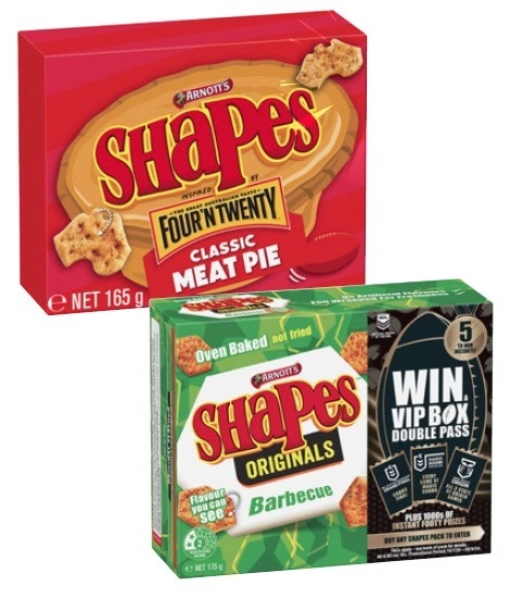 Arnott's Shapes Crackers 130g-190g