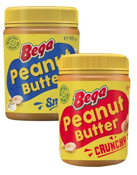 Bega Smooth or Crunchy Peanut Butter 470g