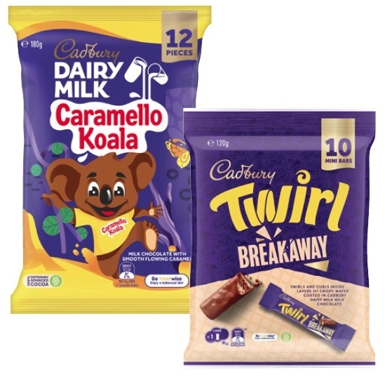 Cadbury Sharepacks 120g-180g