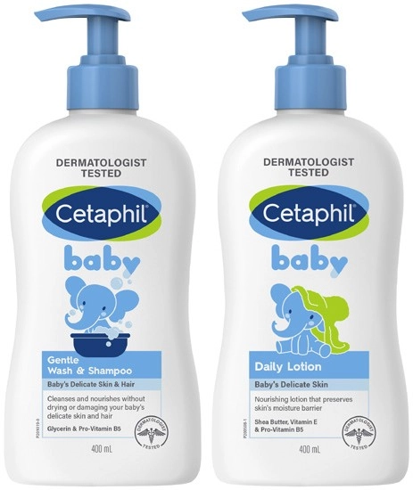 Cetaphil Baby Gentle Wash & Shampoo or Daily Lotion 400mL