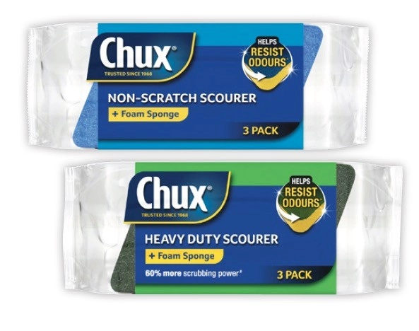 Chux Foam Scourer Non Scratch or Heavy Duty 3 Pack