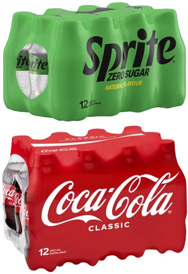 Coca-Cola, Fanta or Sprite Soft Drink 12x300mL