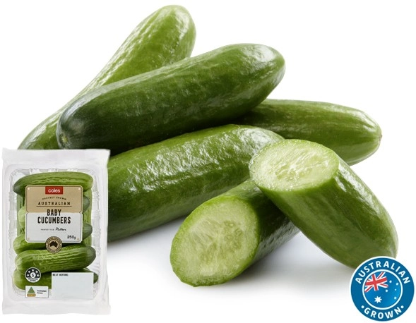 Coles Australian Baby Cucumbers 250g Pack