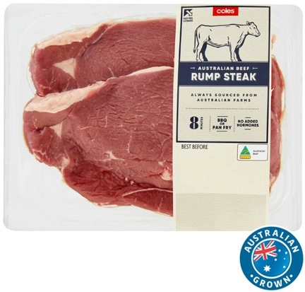 Coles Australian No Added Hormones Beef Rump Steak 500g