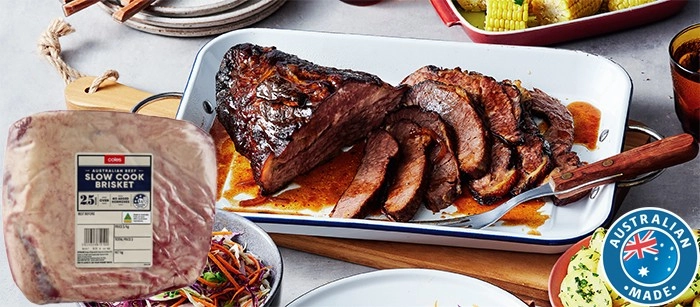 Coles Australian No Added Hormones Slow Cook Beef Brisket