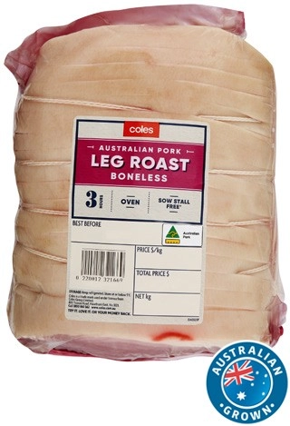 Coles Australian Pork Leg Roast Boneless