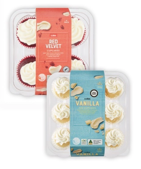 Coles Cupcakes 4 Pack or 9 Pack