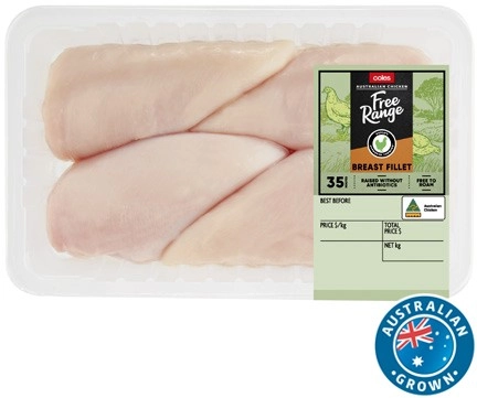 Coles Free Range RSPCA Approved Chicken Breast Large Pack