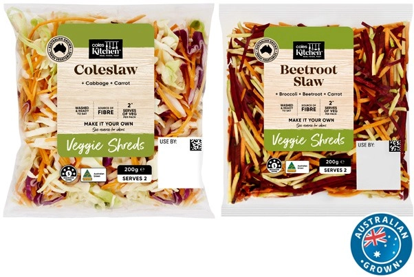 Coles Kitchen Beetroot Slaw or Coleslaw 200g Pack