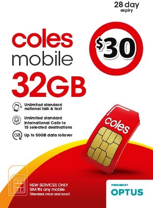 Coles Mobile $30 Prepaid SIM