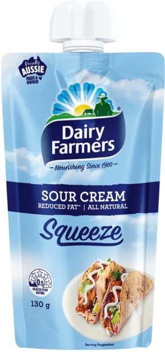 Dairy Farmers Sour Cream Squeeze Pouch 130g