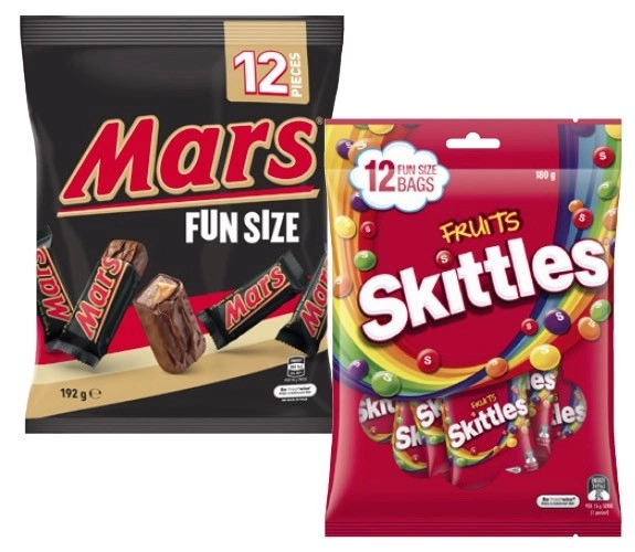 Mars or Skittles Fun Size 132g-192g