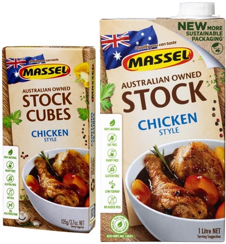 Massel Gourmet Liquid Stock 1 Litre, Stock Cubes 105g or Stock Powder 140g-168g