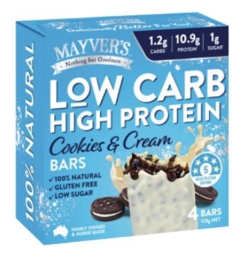 Mayver's Low Carb High Protein Bars 128g