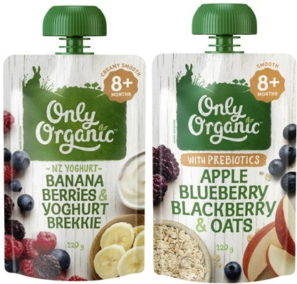 Only Organic 4+ Months, 6+ Months or 8+ Months Baby Food Pouch 120g