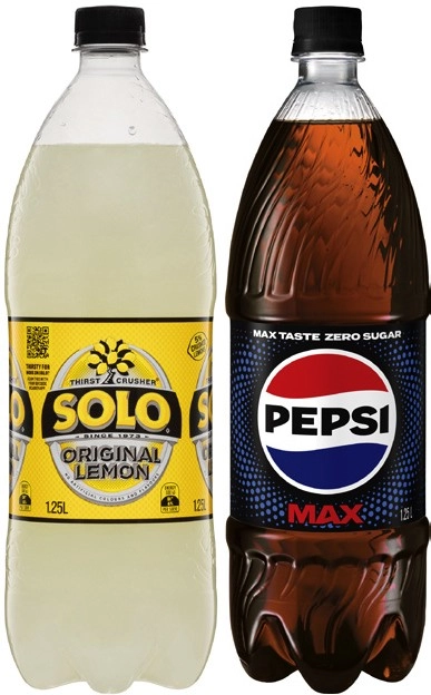 Pepsi or Solo Soft Drink 1.25 Litre