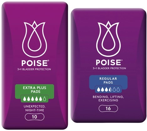 Poise Pads For Bladder Leaks Regular 16 Pack or Extra Plus 10 Pack