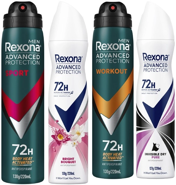 Rexona Advanced 72hr Antiperspirant Aerosol Deodorant 220mL