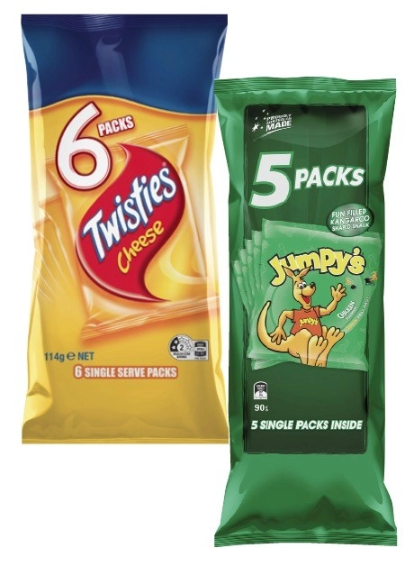 Twisties 6 Pack or Jumpy's or Doritos 5 Pack