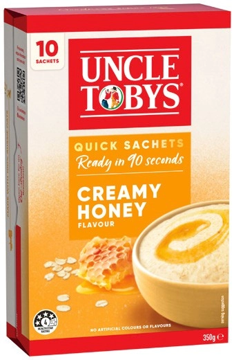 Uncle Tobys Rolled Oats Quick Sachets 8‑10 Pack Selected Varieties