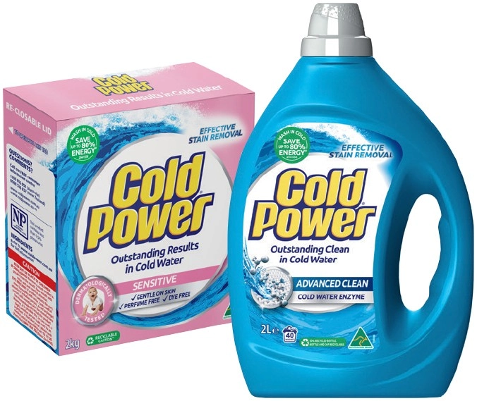 Cold Power Laundry Liquid 2 Litre, Powder 2kg or Capsules 26 Pack Selected Varieties