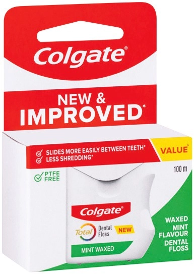 Colgate Total Mint Waxed Dental Floss 100m