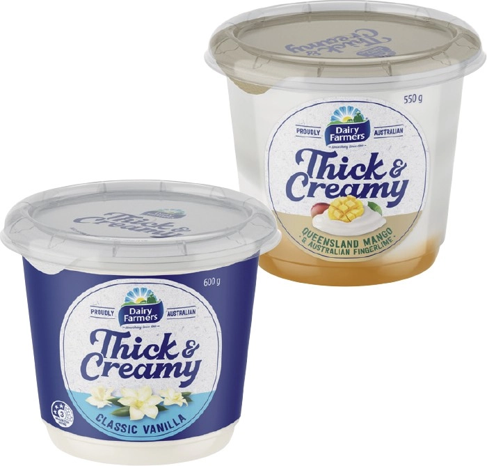 Dairy Farmers Thick & Creamy Yoghurt 550‑600g Selected Varieties